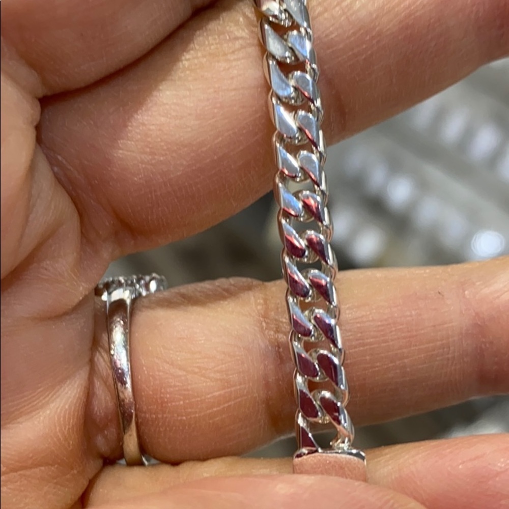 Sterling silver Cuban chain ID Bracelet 5 6 6.6 7 - Picture 4 of 4